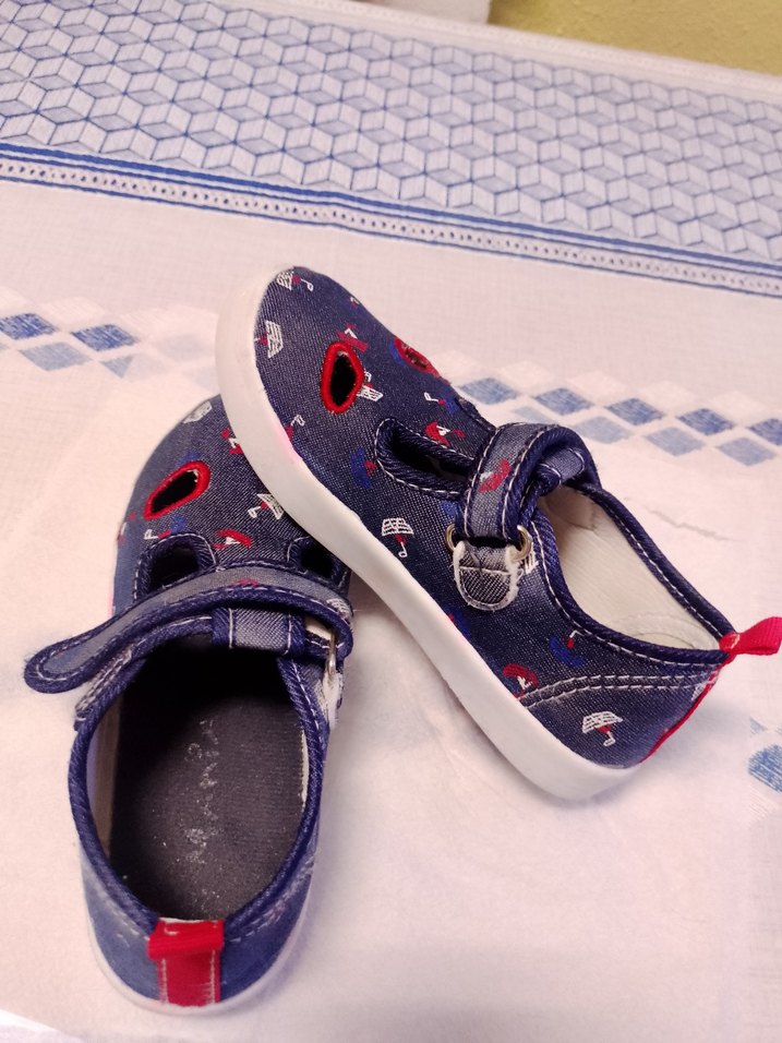 Erkek Çocuk Kot Kumaşlı Renkli Nakışlı Terlik - Görsel 5