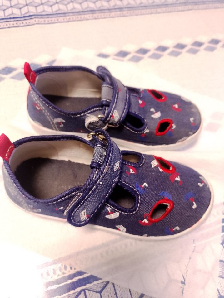 Erkek Çocuk Kot Kumaşlı Renkli Nakışlı Terlik - Görsel 2