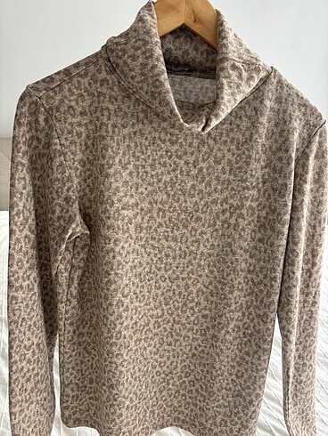 Zara Orjinal Zara L beden leopar desenli ince kazak