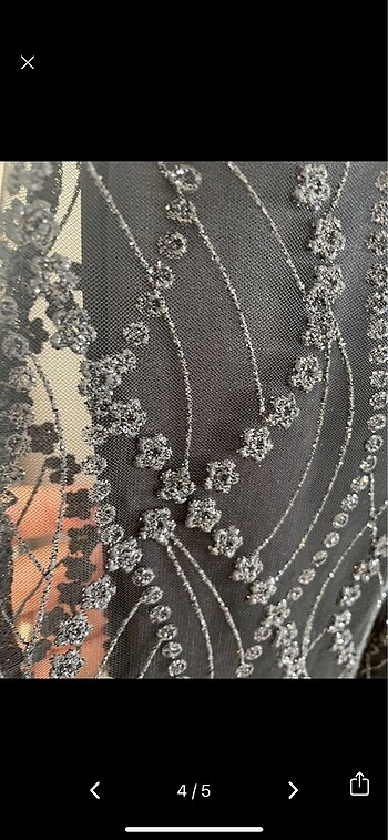 Şık simli güpürlü elbse - Görsel 6