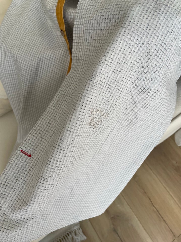 Gri Regular Fit Uzun Kollu Erkek Keten Gömlek - Görsel 2