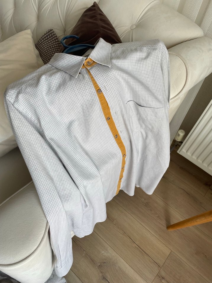 Gri Regular Fit Uzun Kollu Erkek Keten Gömlek - Görsel 4