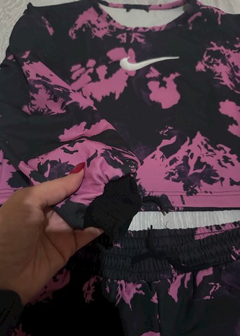 s Beden pembe Renk Nike Kadın Pembe Tie-Dye Eşofman Takımı