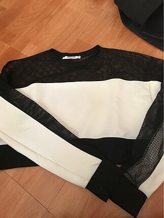 m Beden çeşitli Renk Fileli siyah beyaz swetshirt