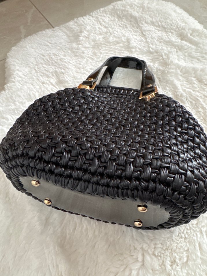 Siyah Örgü Kadın Çanta Tokalı - Görsel 5