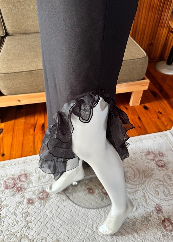 Yandan derin yırtmaçlı elbise - Görsel 5