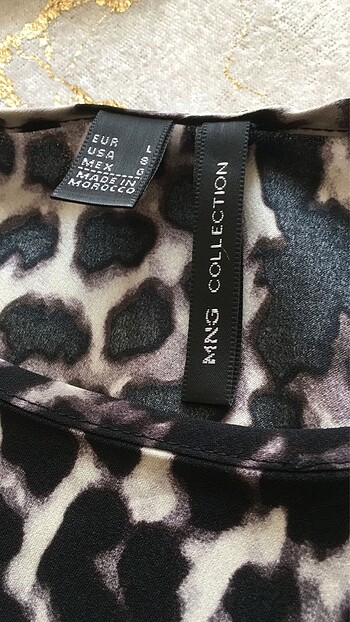 l Beden kahverengi Renk Mango leopar l beden elbise
