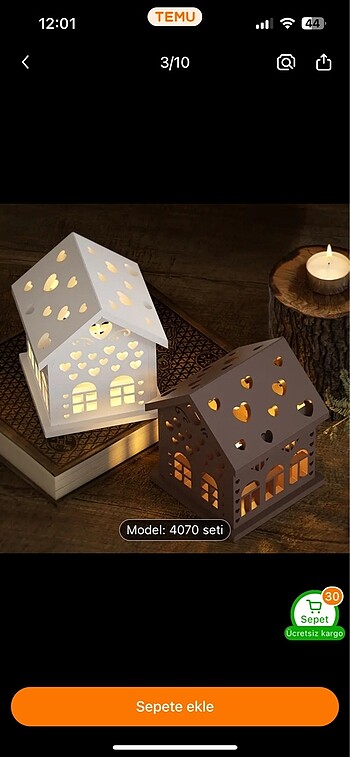 Zara Home Aşk evi mumluk 17 cm