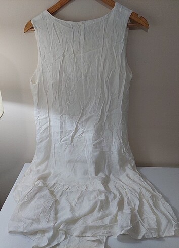 m Beden Beyaz midi elbise 