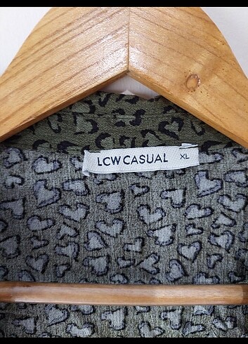 xl Beden Lcw haki leopar desenli gömlek