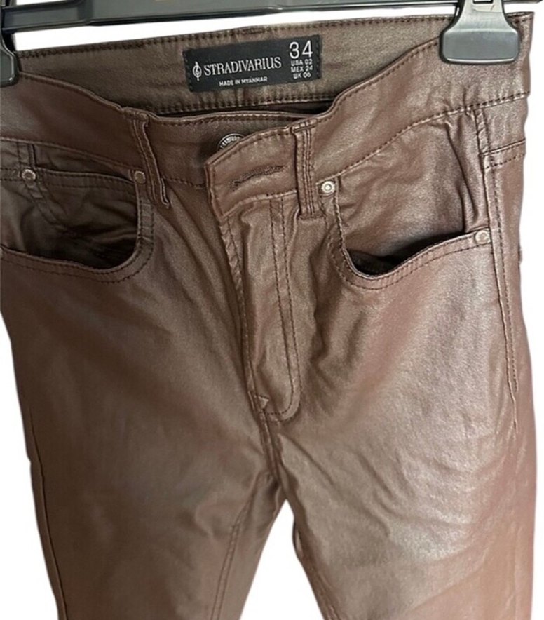 Kahverengi Deri bayan Pantolon - Görsel 2