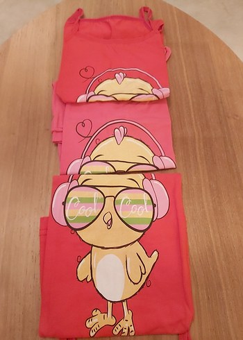 Kız Çocuk Renkli Baskılı Askılı Atlet 3'lü - Görsel 8