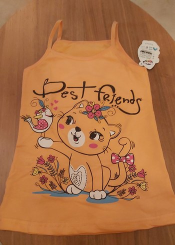 Kız Çocuk Renkli Baskılı Askılı Atlet 3'lü - Görsel 3