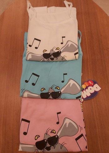 Kız Çocuk Renkli Baskılı Askılı Atlet 3'lü - Görsel 7