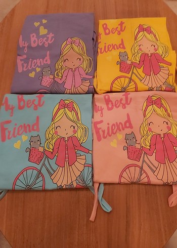 Kız Çocuk Renkli Baskılı Askılı Atlet 3'lü - Görsel 4