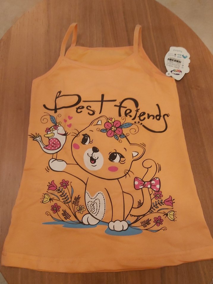 Kız Çocuk Renkli Baskılı Askılı Atlet 3'lü - Görsel 3