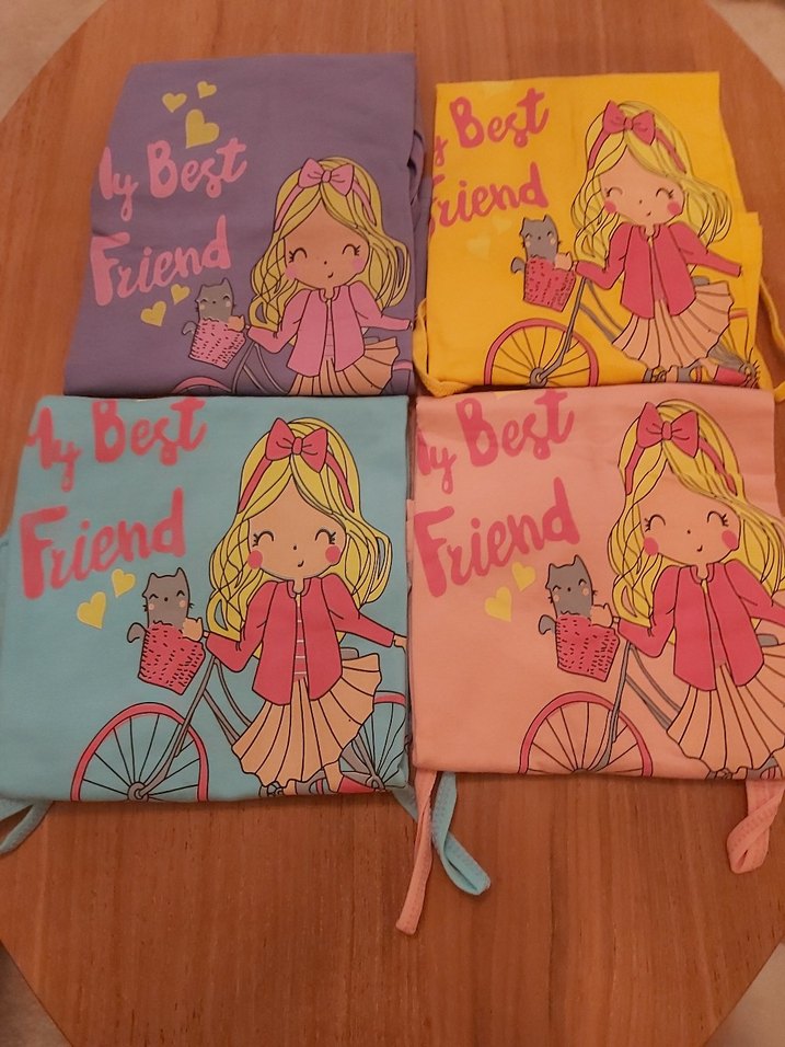 Kız Çocuk Renkli Baskılı Askılı Atlet 3'lü - Görsel 4