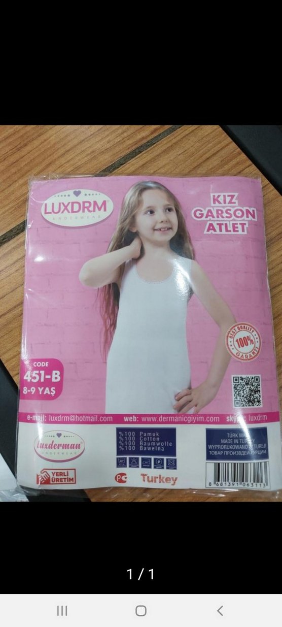 Luxdrm Kız çocuk kalın askı atlet - Görsel 2