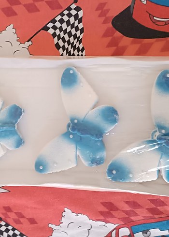 Mavi Pastel Kelebek Tırnak Süsü