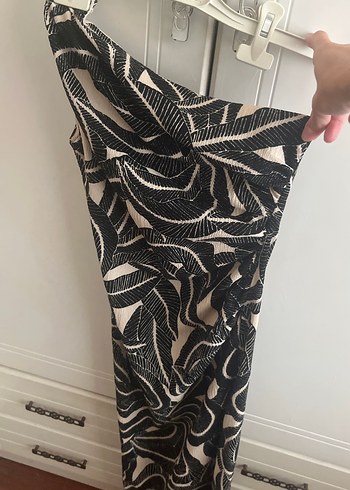 HM Zebra Desenli Siyah Elbise