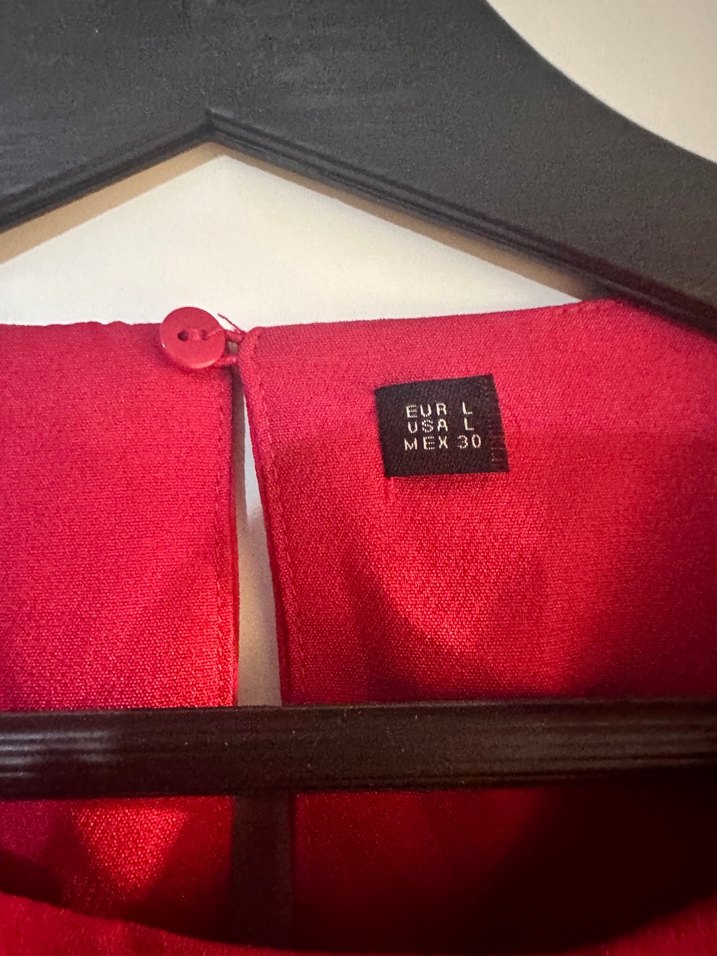 Kırmızı Uzun Kollu Mini Kadın Tunik - Görsel 4