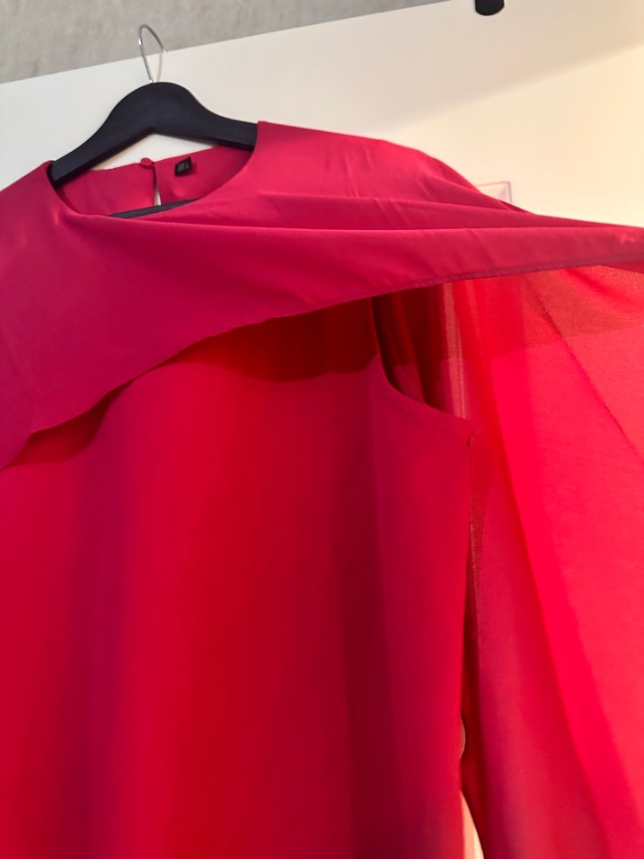 Kırmızı Uzun Kollu Mini Kadın Tunik - Görsel 3