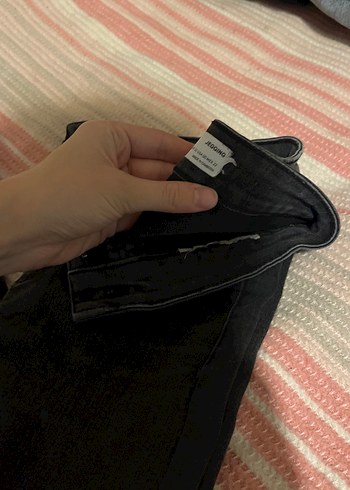 Siyah Bağlama Desenli Elastik Kadın Jean - Görsel 4