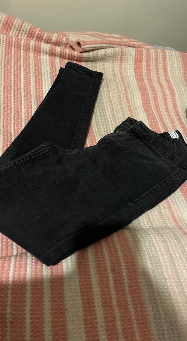 Siyah Bağlama Desenli Elastik Kadın Jean - Görsel 2