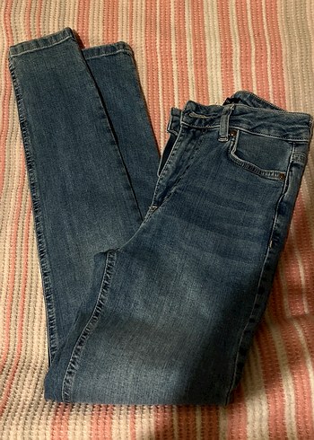 Tokalı, Orta Boy, Slim Fit Mavi Kadın Kot Pantolon - Görsel 3