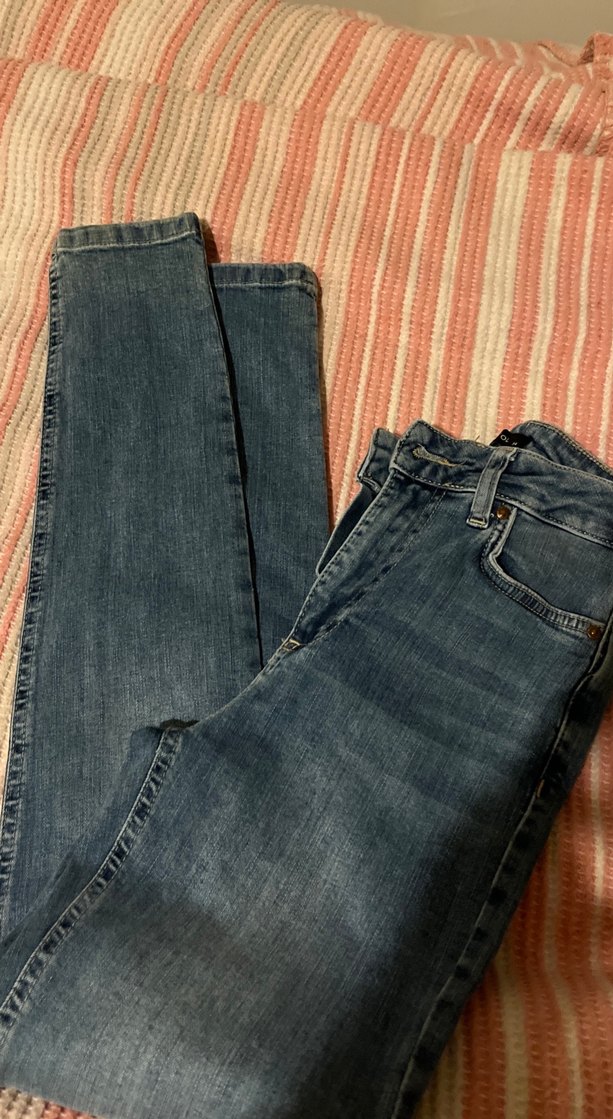 Tokalı, Orta Boy, Slim Fit Mavi Kadın Kot Pantolon - Görsel 4