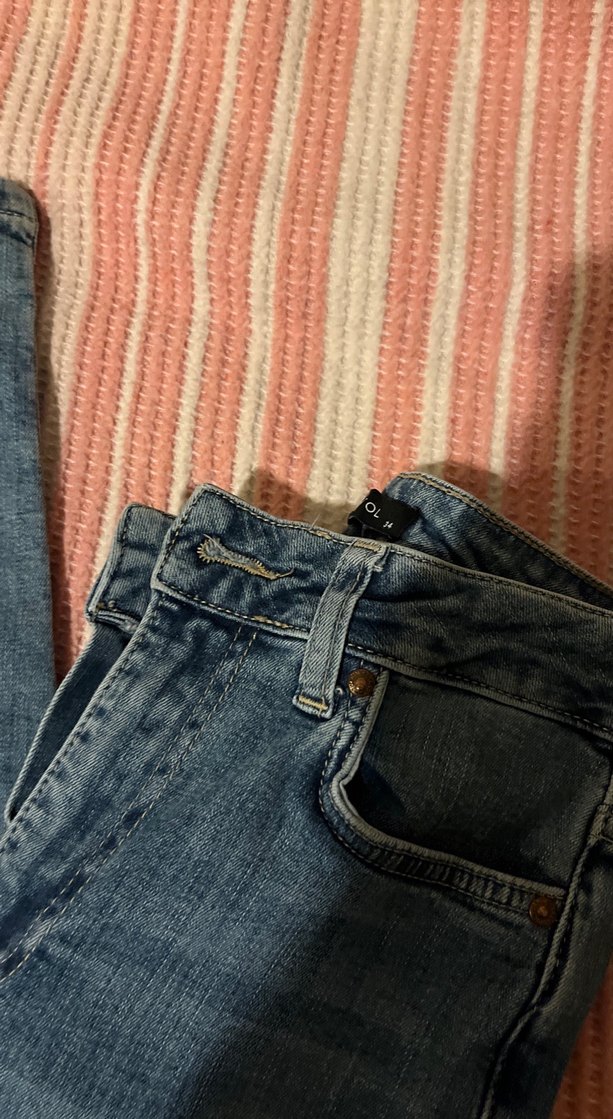 Tokalı, Orta Boy, Slim Fit Mavi Kadın Kot Pantolon - Görsel 5