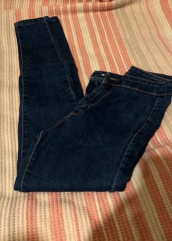 Lacivert Bağlama Desenli Kadın Kot Pantolon - Görsel 2