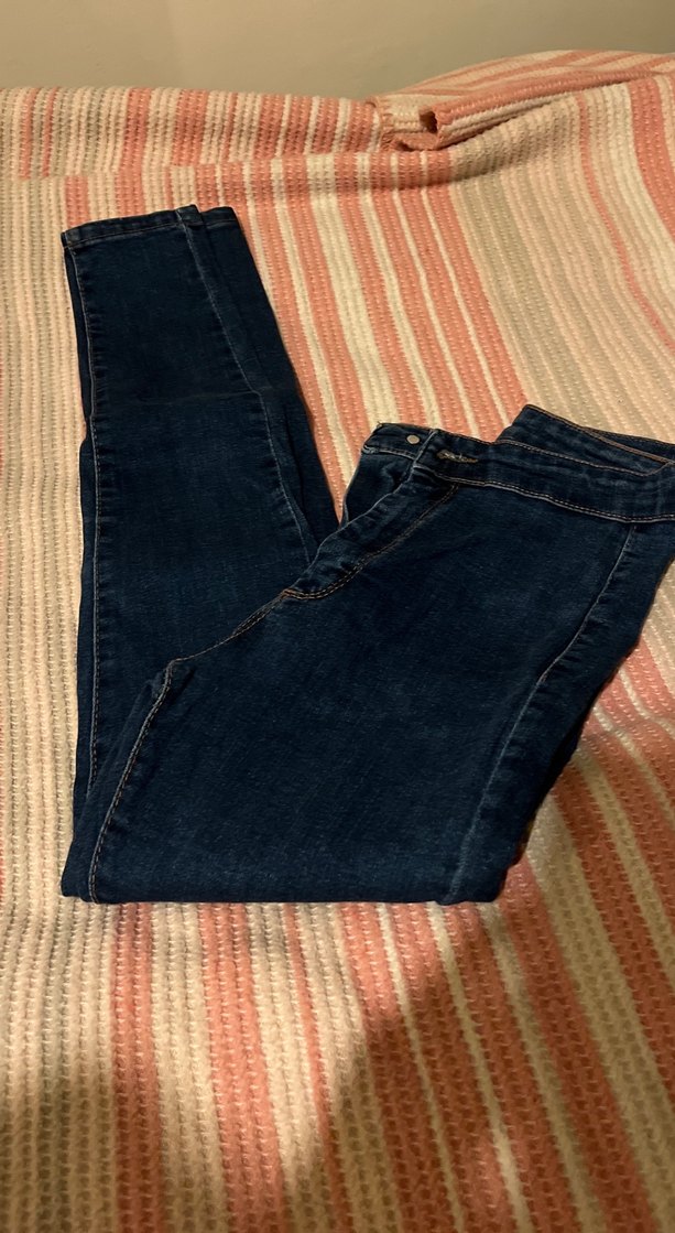 Lacivert Bağlama Desenli Kadın Kot Pantolon - Görsel 3