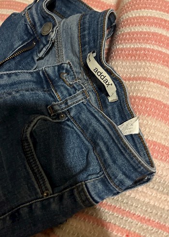 Gri Mavi Bağlamalı Bol Kesim Midi Kot Pantolon - Görsel 6