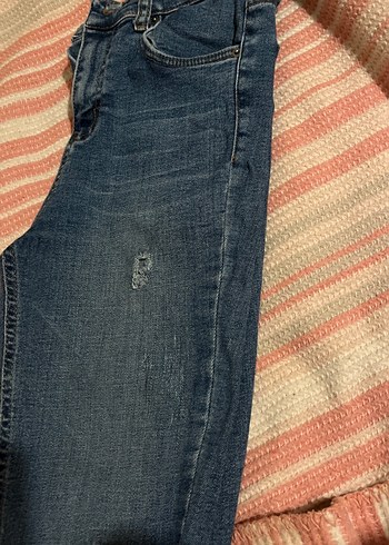 Gri Mavi Bağlamalı Bol Kesim Midi Kot Pantolon - Görsel 5