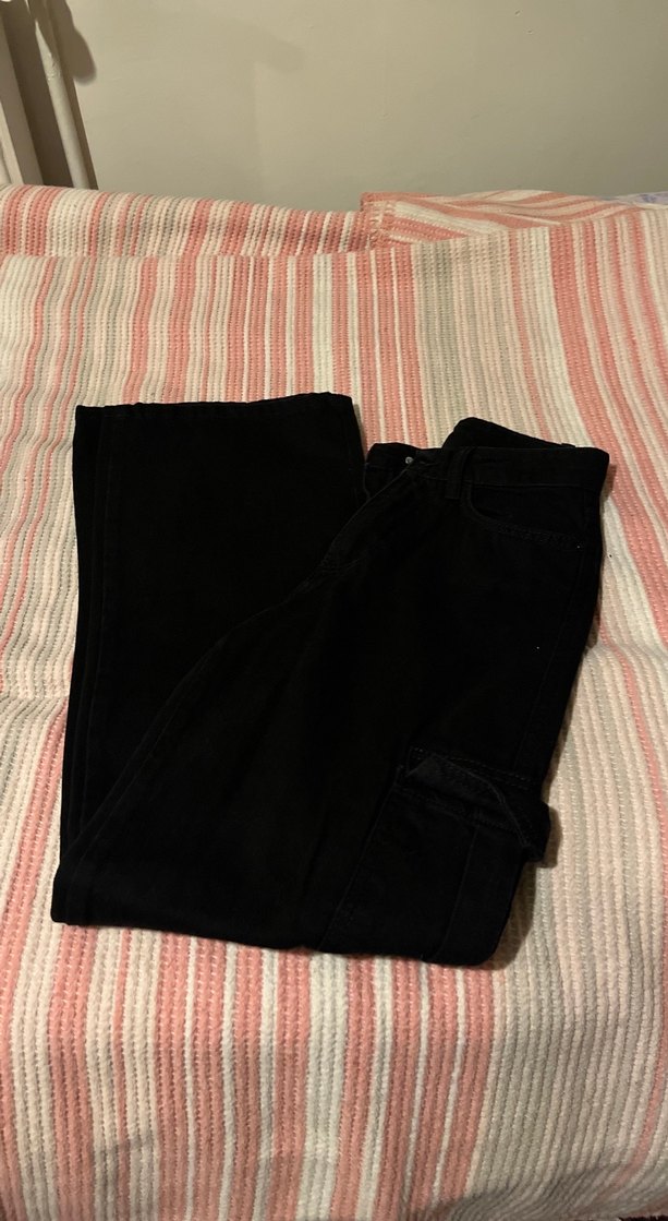 Siyah Süet Rahat Kesim Kadın Pantolon - Görsel 2