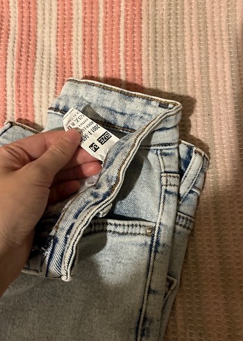 Gri Bağlama Desenli Kadın Kot Pantolon - Görsel 7