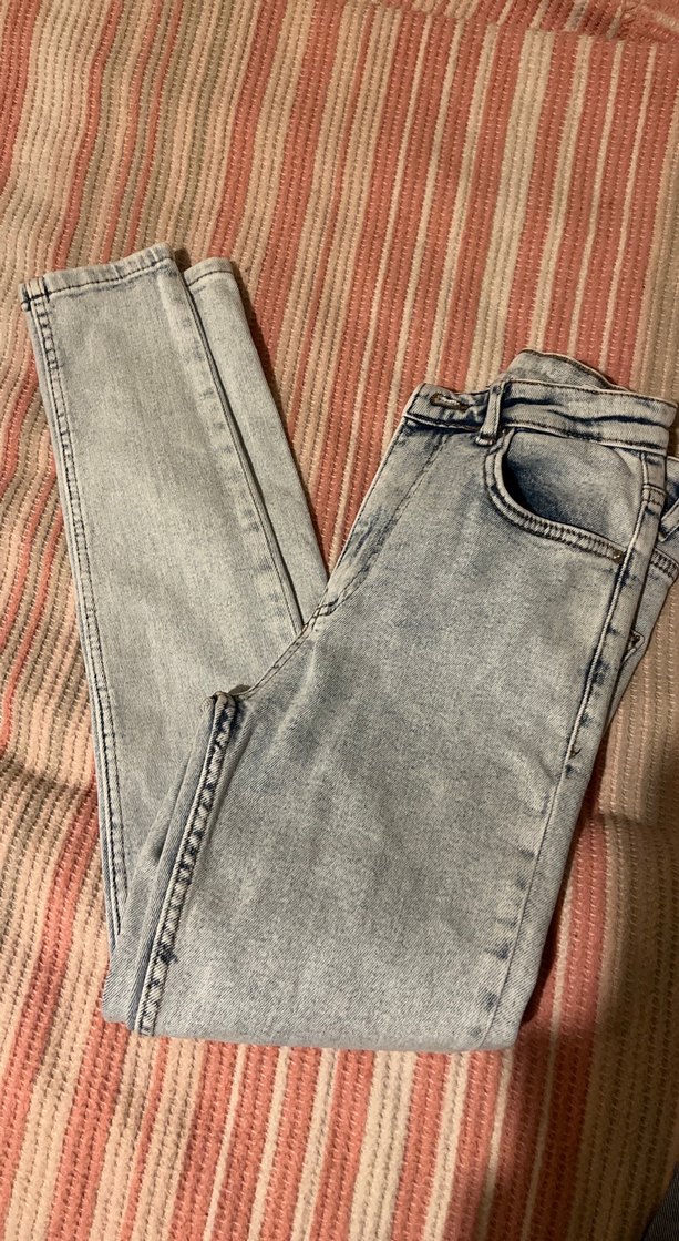 Gri Bağlama Desenli Kadın Kot Pantolon - Görsel 3