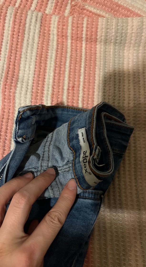 Düğmeli Mavi Kadın Denim Skinny Pantolon - Görsel 5