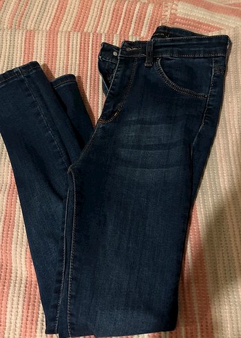 Koyu Lacivert Kadın Dar Kesim Midi Kot Pantolon - Görsel 4