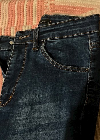 Koyu Lacivert Kadın Dar Kesim Midi Kot Pantolon - Görsel 5