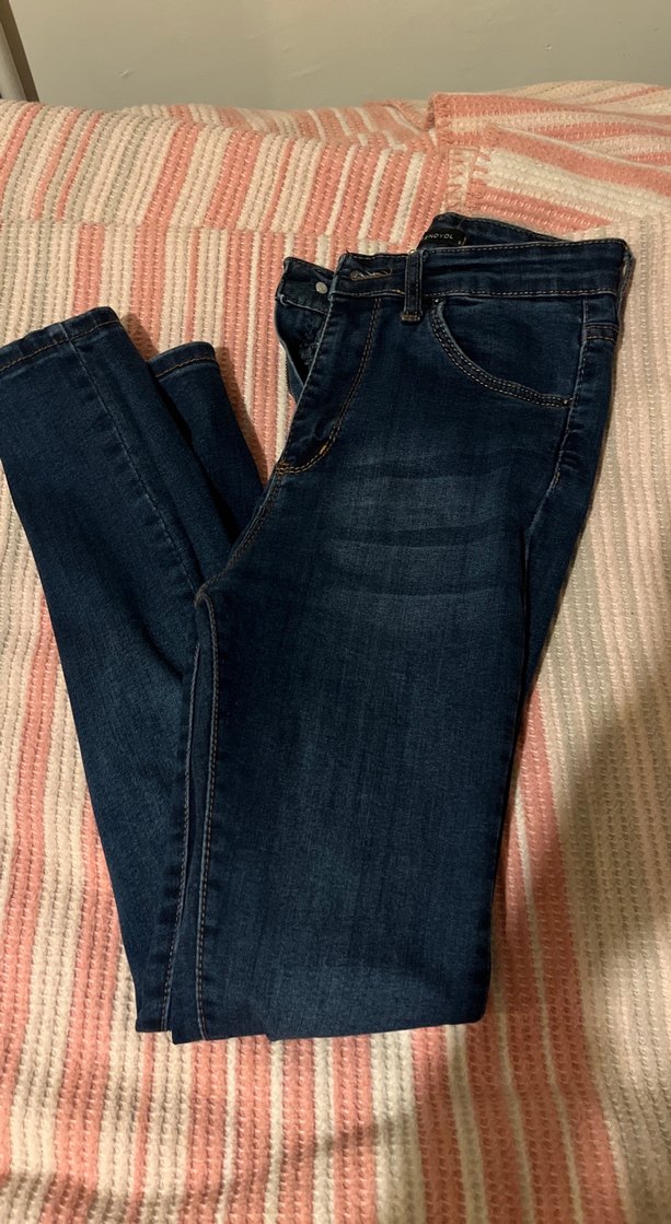 Koyu Lacivert Kadın Dar Kesim Midi Kot Pantolon - Görsel 3