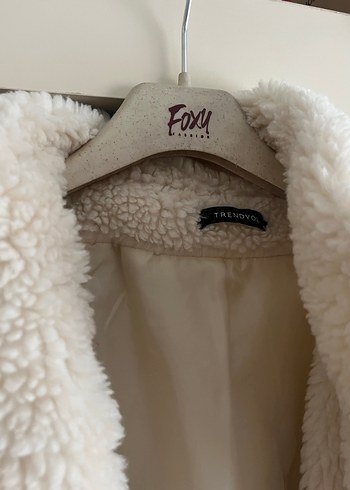 Bej Kadın Midi Boy Sıcak Peluş Ceket - Görsel 4