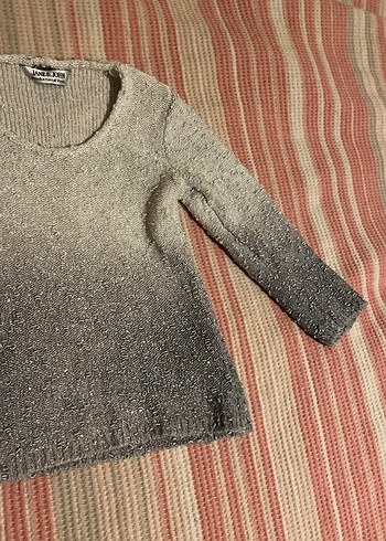 Gri Triko Kadın Kazak Uzun Kollu - Görsel 3