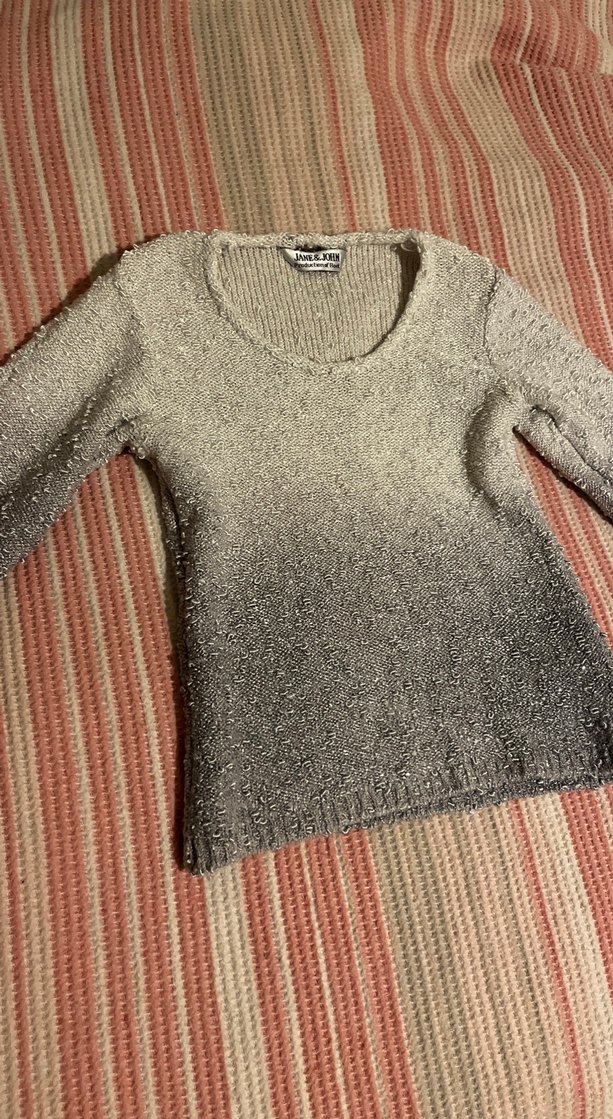 Gri Triko Kadın Kazak Uzun Kollu - Görsel 5