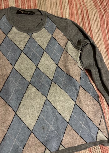 Gri Uzun Kollu Triko Kadın Kazak - Görsel 4