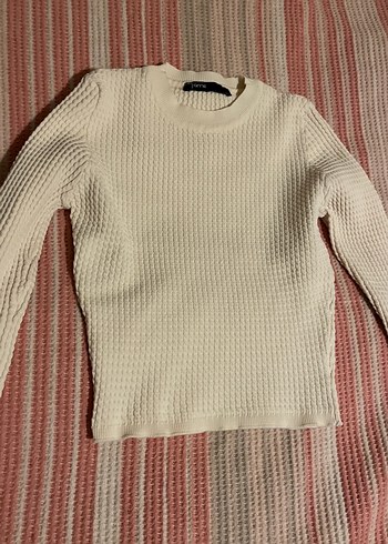 Beyaz İnce Örgü Kadın Kazak - Görsel 3