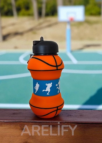 Basketbol Temalı Turuncu Çocuk Termos Şişesi - Görsel 2