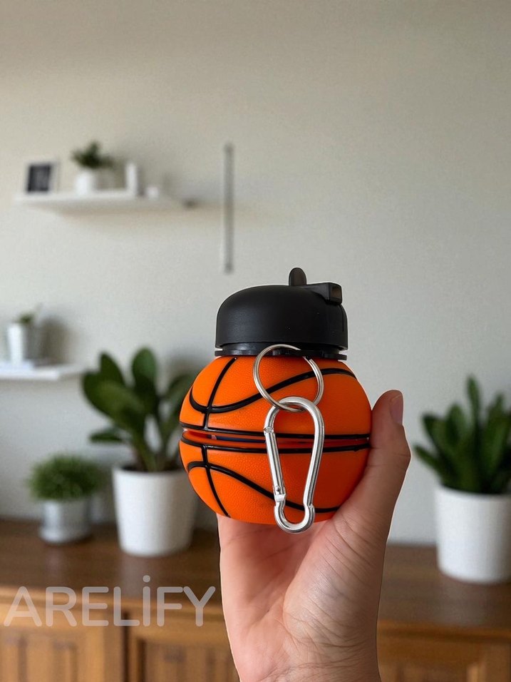Basketbol Temalı Turuncu Çocuk Termos Şişesi - Görsel 4