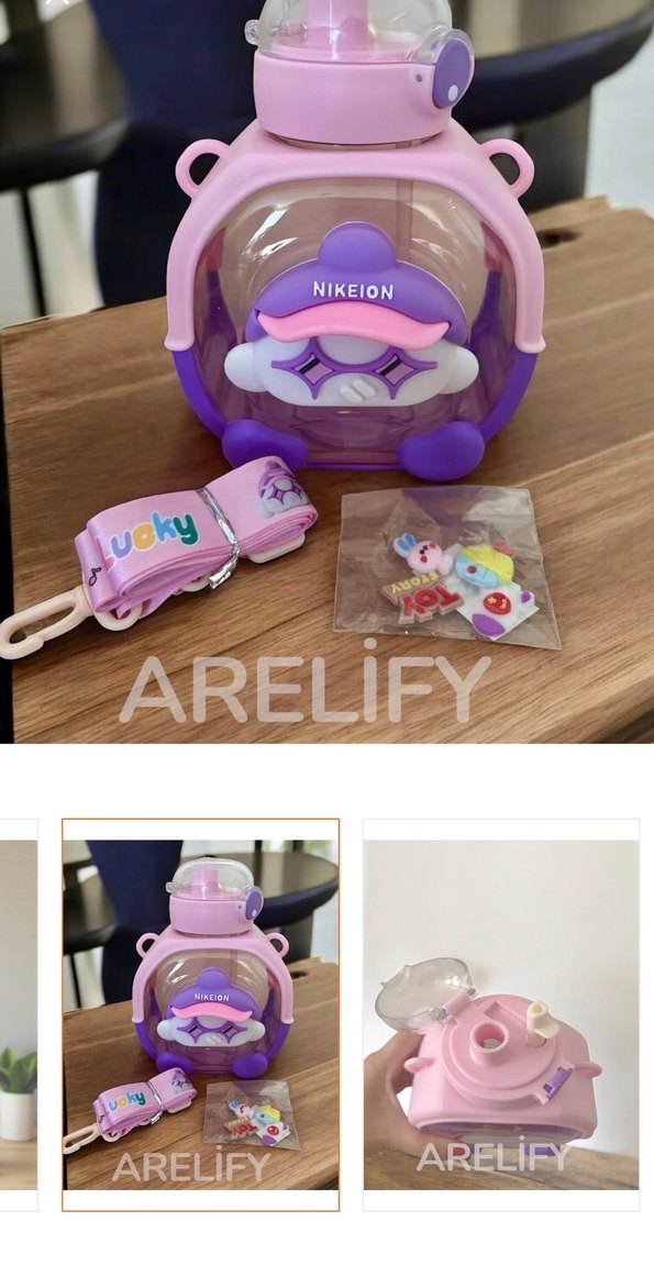 Pastel Mor Çocuk Termos Şişesi - Görsel 3